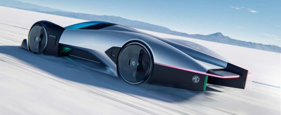 Carro elétrico futurista da MG promete desafiar recordes de velocidade máxima
