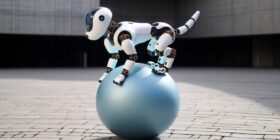ChatGPT ensina cão-robô a andar em bola de pilates