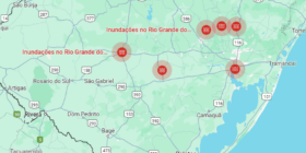 Mapas interativos mostram bloqueios em rodovias e locais de inundação no RS
