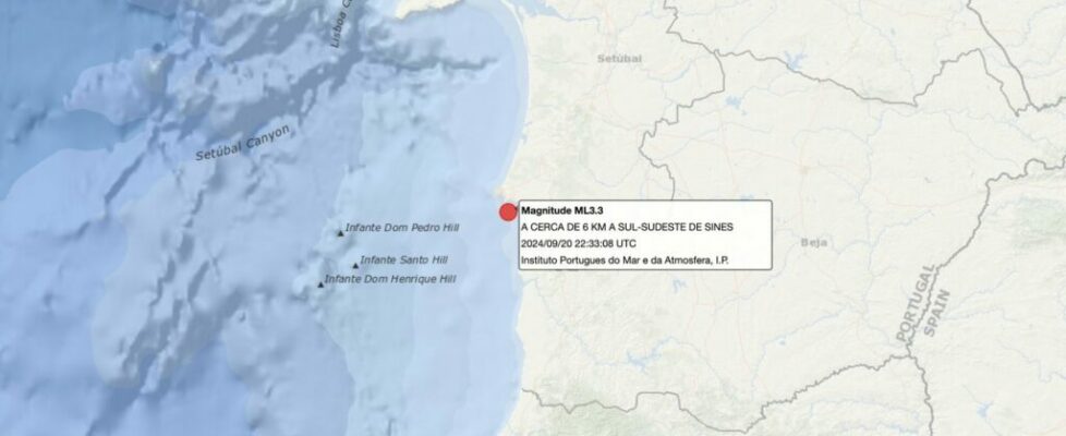 Sismo de magnitude 3,3 na escala de Richter sentido em Setúbal, também com epicentro ao largo de Sines