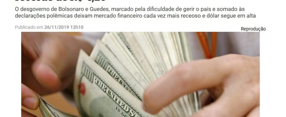 Em 2019, PT classificou dólar a R$ 4,26 como ‘incapacidade da gestão’ de Bolsonaro