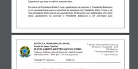 Defesa de Bolsonaro diz que e-mail é aceno formal de Trump; leia o convite