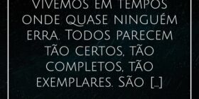 Vivemos em tempos onde quase ninguém erra. Todos p... Pollyanna Sthefhany M. Correa