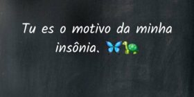 Tu es o motivo da minha insônia. 🦋🐢... Artur Agostinho