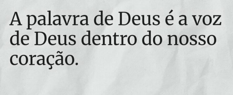 A palavra de Deus é a voz de Deus dentro do nosso ... Aulos Carvalho