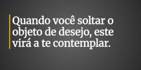 Quando você soltar o objeto de desejo, este virá a... Claudia Berlezi
