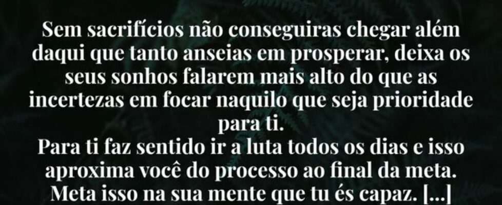 Rumo ao ⁠propósito da vida Sem sacrifícios não c... Cláudio Santos
