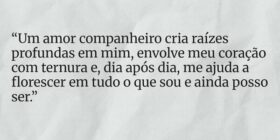 “Um amor companheiro cria raízes profundas em mim,... Deck Cruz