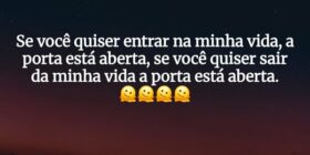 Se você quiser entrar na minha vida, a porta está ... Elizabeth Luiz sobrinho