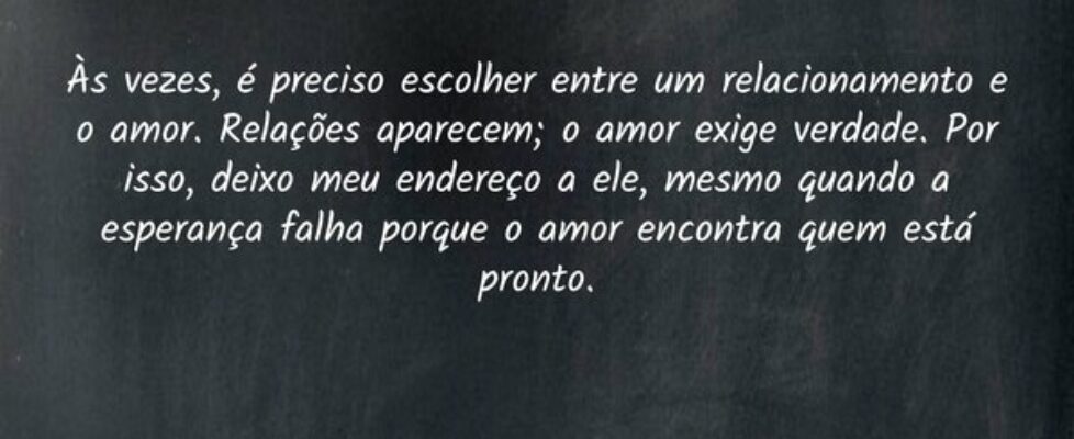 Às vezes, é preciso escolher entre um relacionamen... Eric Zovelinski