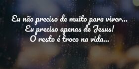 Eu não preciso de muito para viver...
Eu preciso a... Evangelista Raoney Amorim