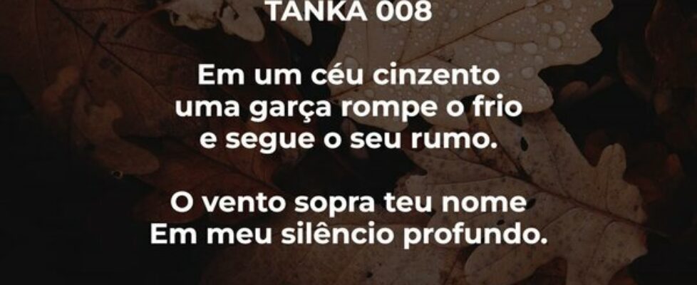 TANKA 008 Em um céu cinzento uma garça rompe o f... Freitas Júnior - Poeta