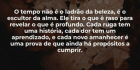 O tempo não é o ladrão da beleza, é o escultor da ... Janice F Rocha
