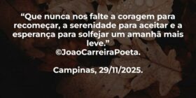 ⁠“Que nunca nos falte a coragem para recomeçar, a ... JoaoCarreiraPoeta