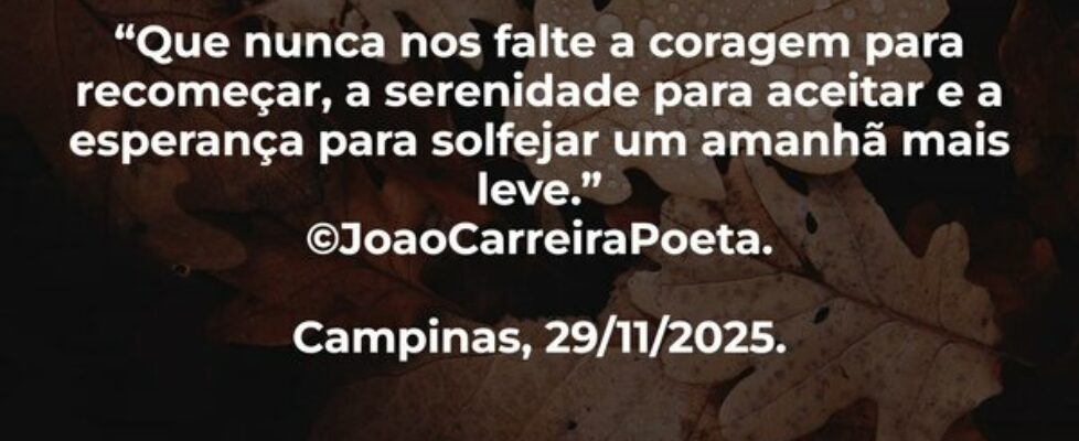 ⁠“Que nunca nos falte a coragem para recomeçar, a ... JoaoCarreiraPoeta