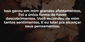 Isso gerou em mim grandes afastamentos, Foi a únic... Jonas Kakaroto