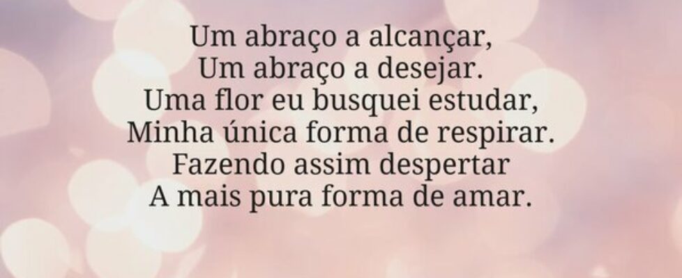 Um abraço a alcançar, Um abraço a desejar. Uma flo... Jonas Kakaroto