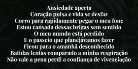 Ansiedade aperta Coração pulsa e vida se desfaz Co... MaFê S.D.