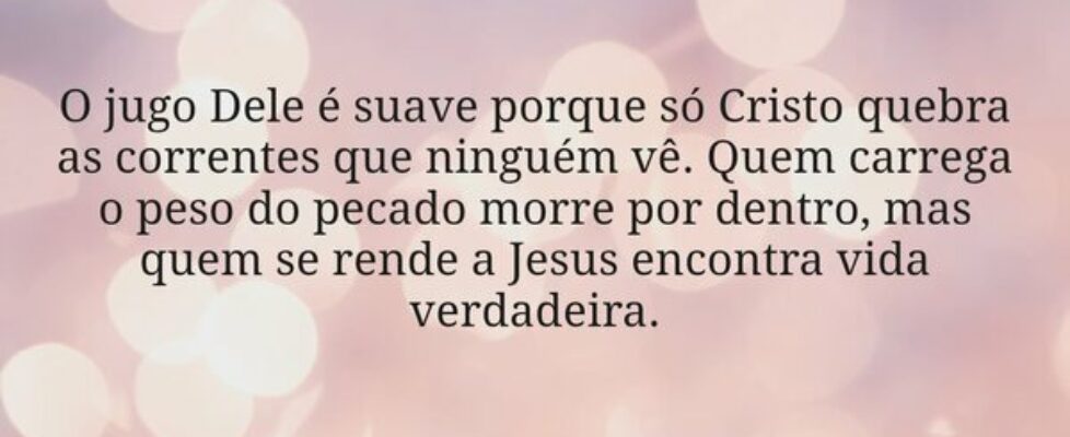 O jugo Dele é suave porque só Cristo quebra as cor... Miriamleal