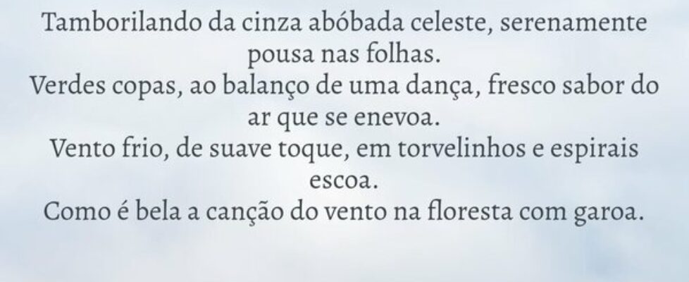 Tamborilando da cinza abóbada celeste, serenamente... O Bruxo de Curitiba