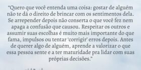 “Quero que você entenda uma coisa: gostar de algué... Silvywn