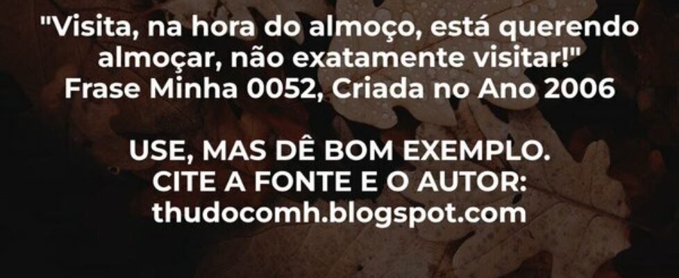 "Visita, na hora do almoço, está querendo alm... THUDOcomH