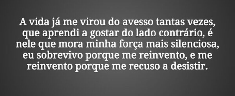 A vida já me virou do avesso tantas vezes, que apr... Tiago Scheimann
