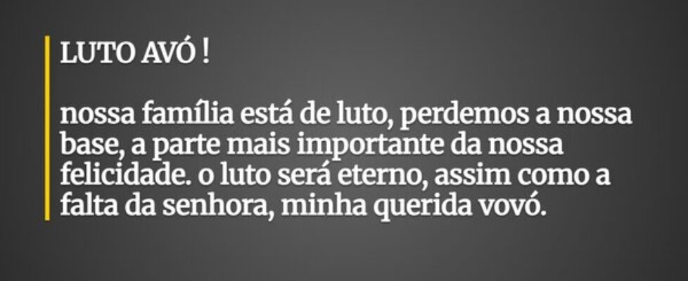 ⁠LUTO AVÓ ! nossa família está de luto, perdemos... Vanessa Instagram