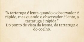 "A tartaruga é lenta quando o observador é rá... Wesley D Amico