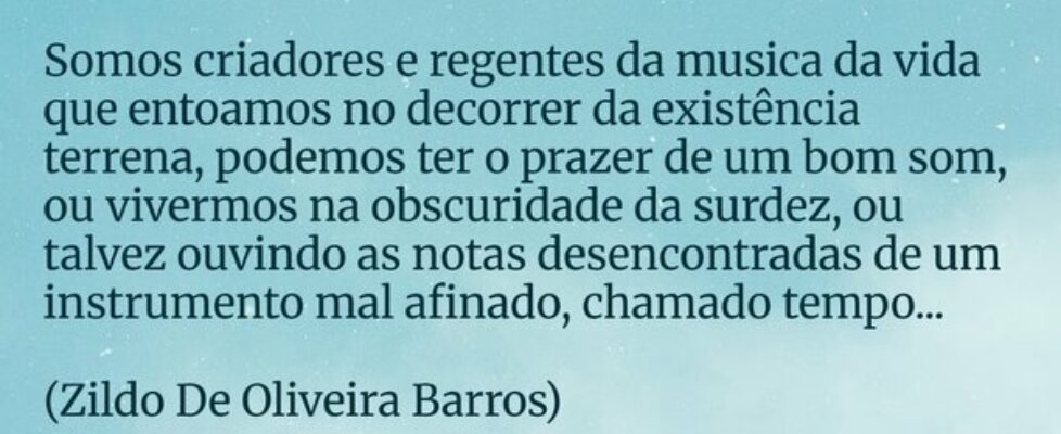 Bom dia! Somos criadores e regentes da musica ... Zildo De Oliveira Barros