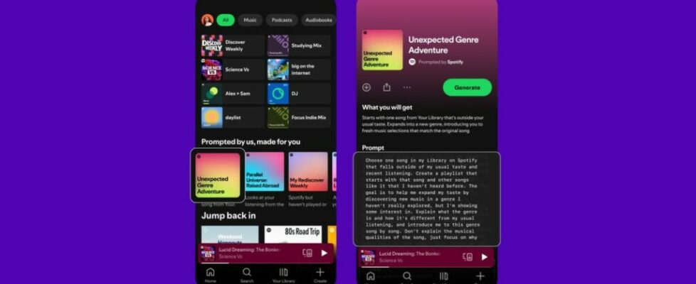 Spotify tests more personalized, AI-powered ‘Prompted Playlists’