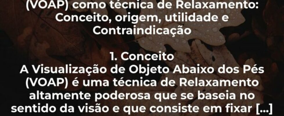 Visualização de Objecto Abaixo dos Pés (VOAP) como... Amâncio Maurício Xavier Rêgo