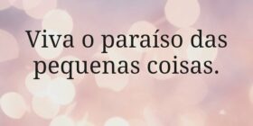 Viva o paraíso das pequenas coisas.... Andressa Silva