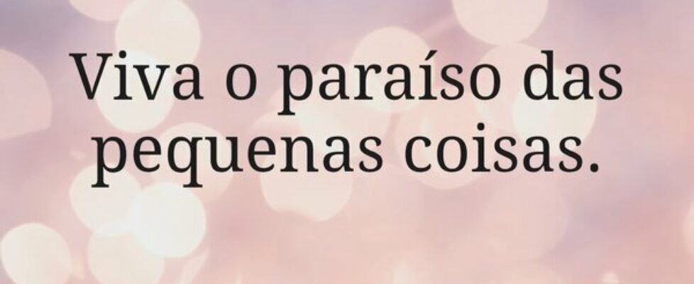 Viva o paraíso das pequenas coisas.... Andressa Silva