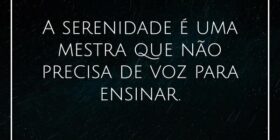 A serenidade é uma mestra que não precisa de voz p... Damião Leão