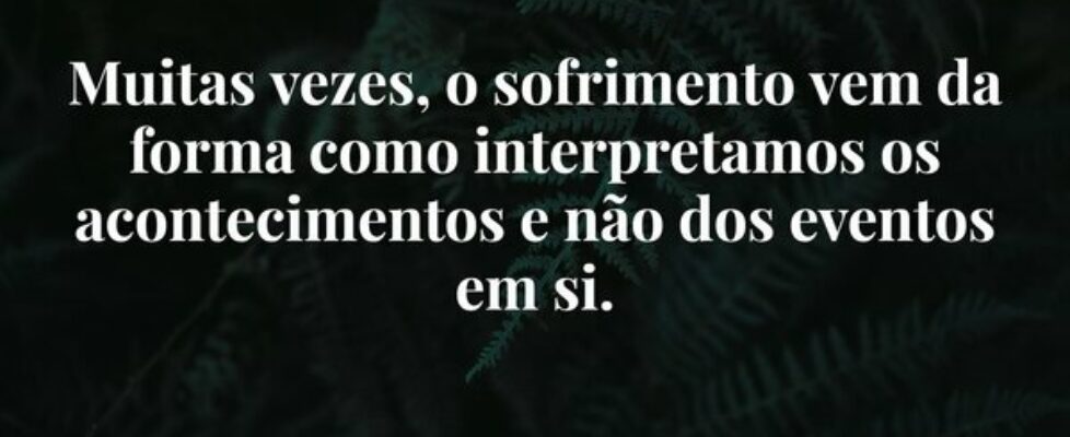 Muitas vezes, o sofrimento vem da forma como inter... Damião Leão