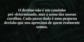 O destino não é um caminho pré-determinado, mas a ... Damião Leão