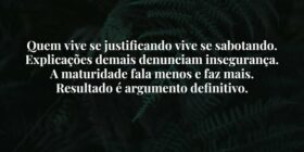 Quem vive se justificando vive se sabotando.
Expli... Damião Leão