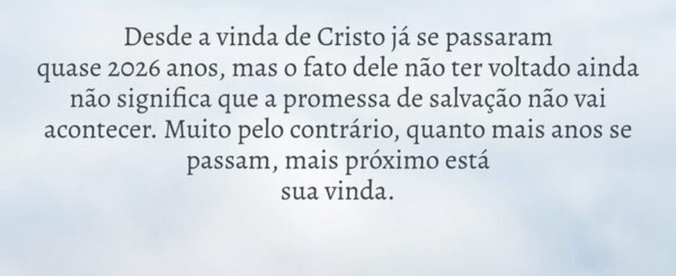 Desde a vinda de Cristo já se passaram  quase 2026... Dayanne Raissa Dutra Pires