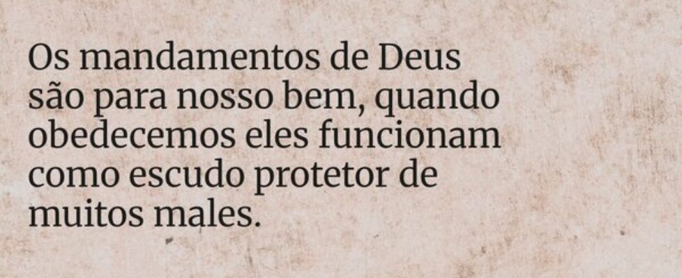Os mandamentos de Deus sãopara nosso bem, quando o... Dayanne Raissa Dutra Pires