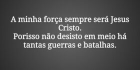 ⁠A minha força sempre será Jesus Cristo.
Porisso n... Diego Fretta