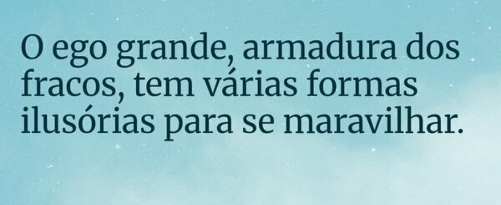 O ego grande, armadura dos fracos, tem várias form... Diel Carlos