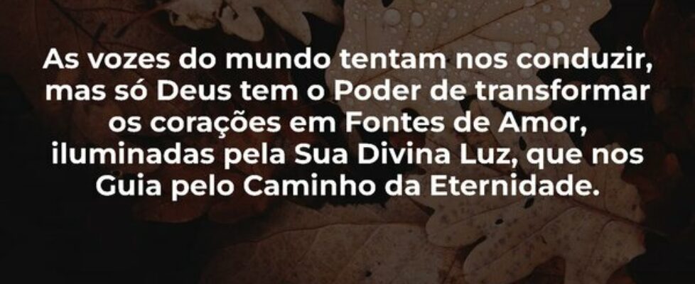 As vozes do mundo tentam nos conduzir, mas só Deus... Dilson Kutscher