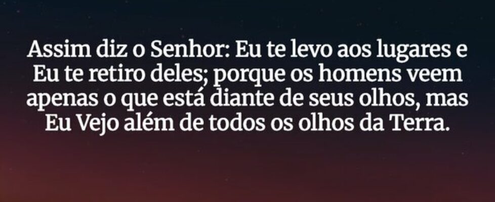 Assim diz o Senhor: Eu te levo aos lugares e Eu te... Dilson Kutscher