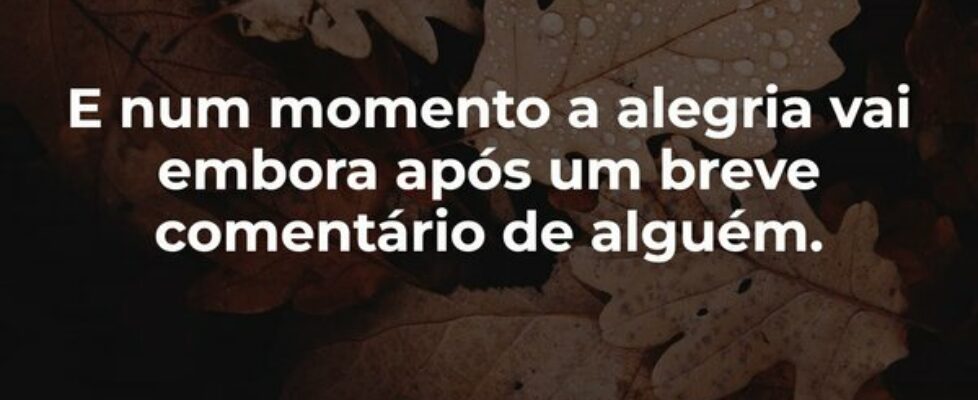 E num momento a alegria vai embora após um breve c... EmíliaBôto