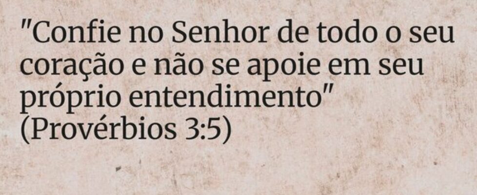 "Confie no Senhor de todo o seu coração e não... Gabriel Lopes Pereira Braga