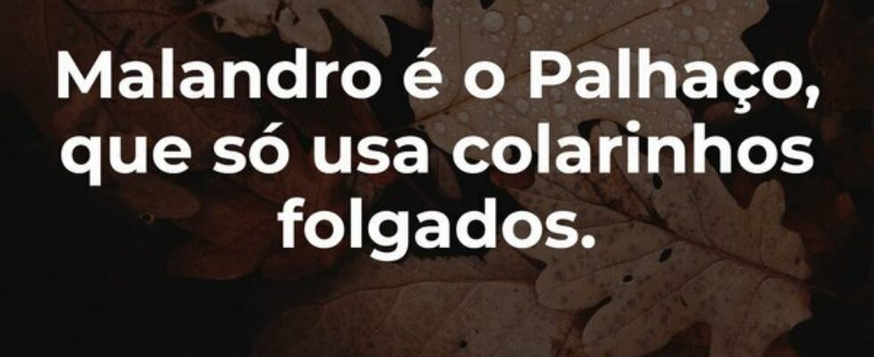 Malandro é o Palhaço, que só usa colarinhos folgad... Garfield789