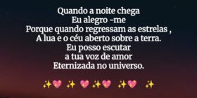 Quando a noite chega Eu alegro -me Porque quando r... Idalina Chícharo