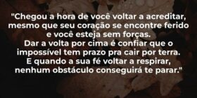 "Chegou a hora de você voltar a acreditar, me... Ilderlan Bonfim Moreira
