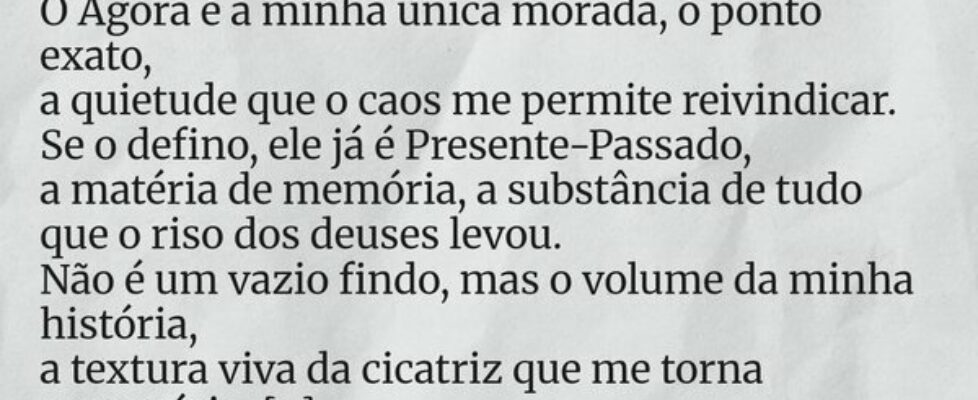 O Ponto Fixo do Trânsito O Agora é a minha única... Israel SolerYsrael Soler